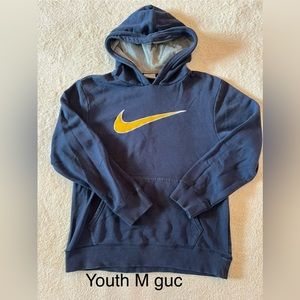 Nike Youth Medium Hooded Sweatshirt (Navy)
